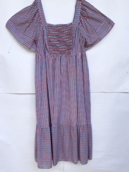 Maxivestido Old Navy, rayas rojas
